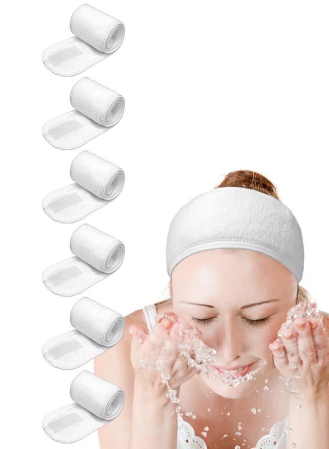 EUICAE Spa Headband Hair Wrap Sweat Headband Head Wrap Hair Towel Wrap Non-slip Stretchable Washable Makeup Headband for Face Wash Facial Treatment Sport Fits All White (White) - Image 1