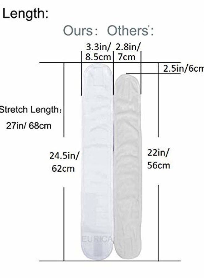 EUICAE Spa Headband Hair Wrap Sweat Headband Head Wrap Hair Towel Wrap Non-slip Stretchable Washable Makeup Headband for Face Wash Facial Treatment Sport Fits All White (White) - Image 4