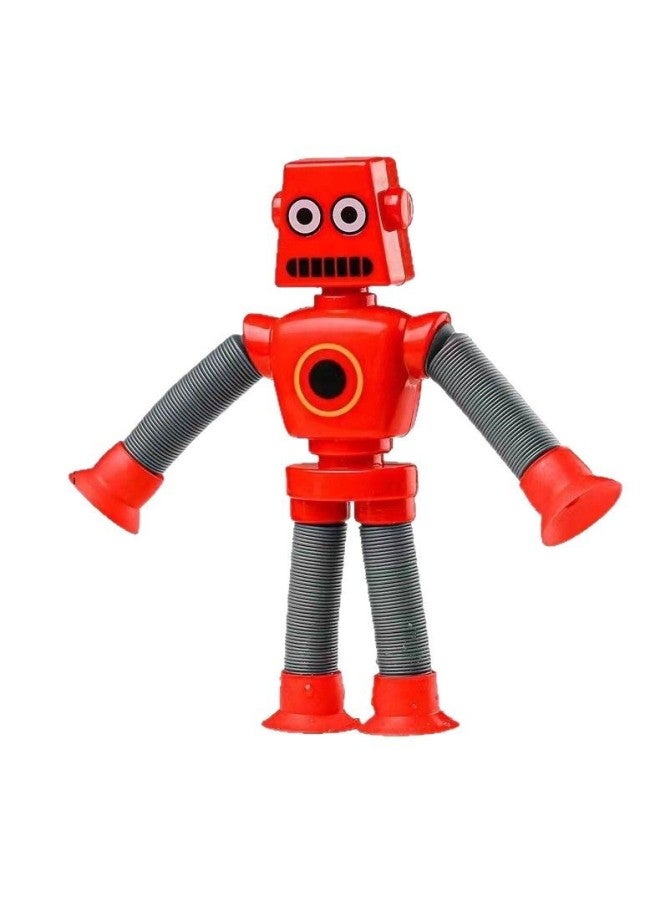 Robot Telescopic Tube Sucker Luminous Changeable Toy Decompression Puzzle Cartoon Novelty Children Parent-child Cross-border-Color:Pack Of Four In Four Colors Without Glowing - Image 5