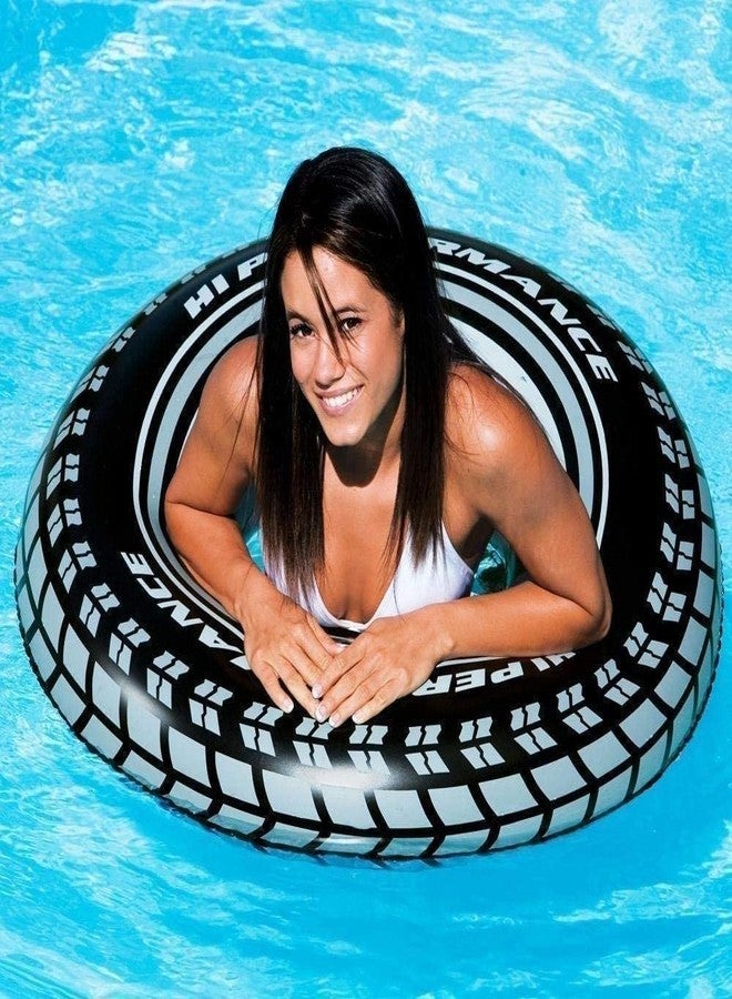 SOLDRIGHT SHOP Tire Swimming Pool Ring | Unisex Inflatable Float for Adults & Kids, Durable, Comfortable | Perfect for Relaxing | Light Swimming & Summer Fun | Easy to Inflate (1 Pcs.) - Image 2