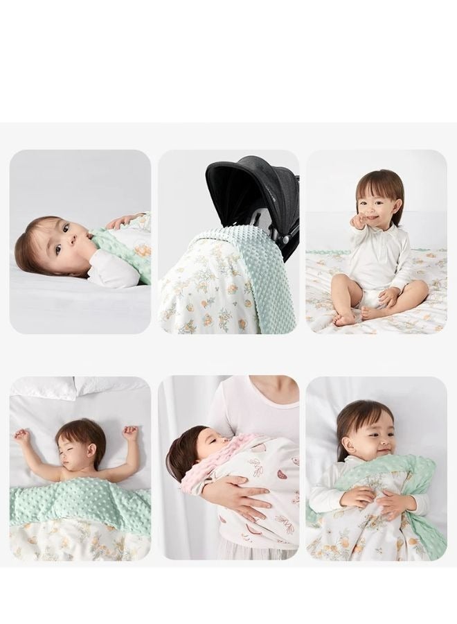 EMXEE Baby Blanket, Soft Baby Blanket for Girl and Boy, Toddler Baby Newborn Plush Dot Security Blanket for Nursery Stroller Infant Crib Blanket - Image 2