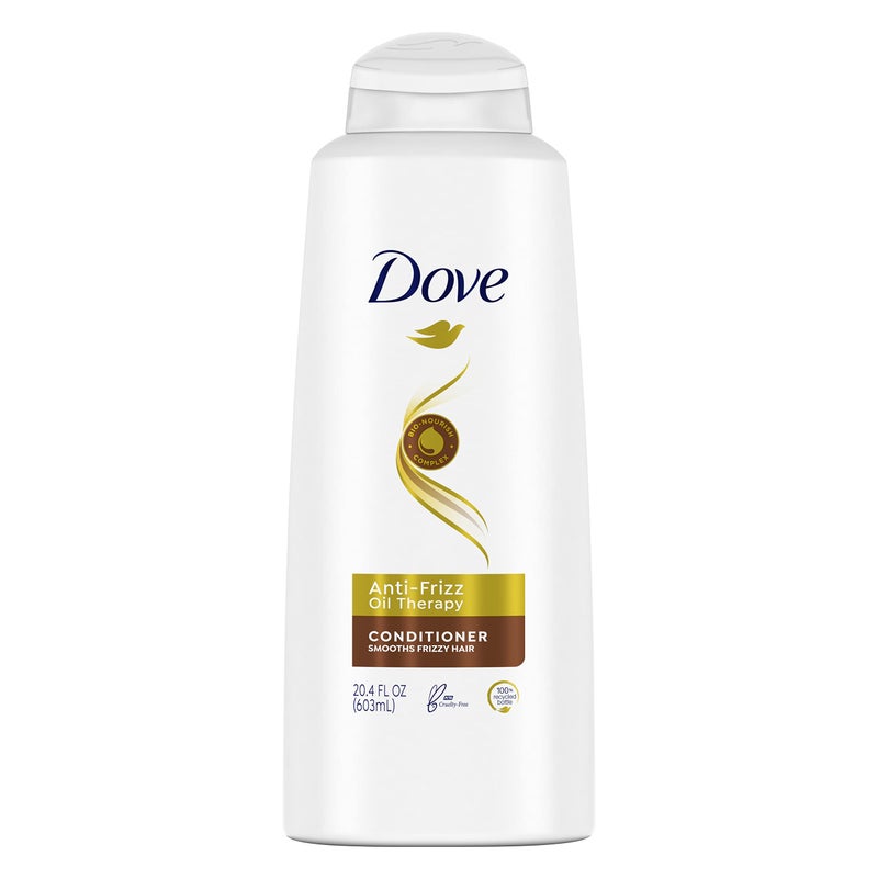 Dove Conditioner for dry hair Anti-Frizz Oil Therapy With Nutri-oils to Treat Frizzy Hair 20.4 oz - Image 1