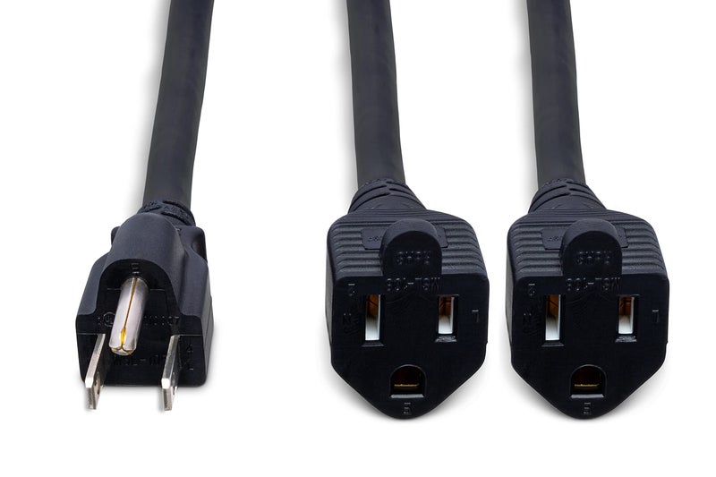 Hosa YAC-406 Power Extension Y Cable, Dual NEMA 5-15R to NEMA 5-15P, 1.5 Feet - Image 4