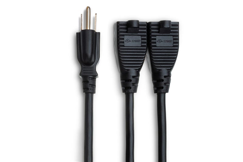 Hosa YAC-406 Power Extension Y Cable, Dual NEMA 5-15R to NEMA 5-15P, 1.5 Feet - Image 3