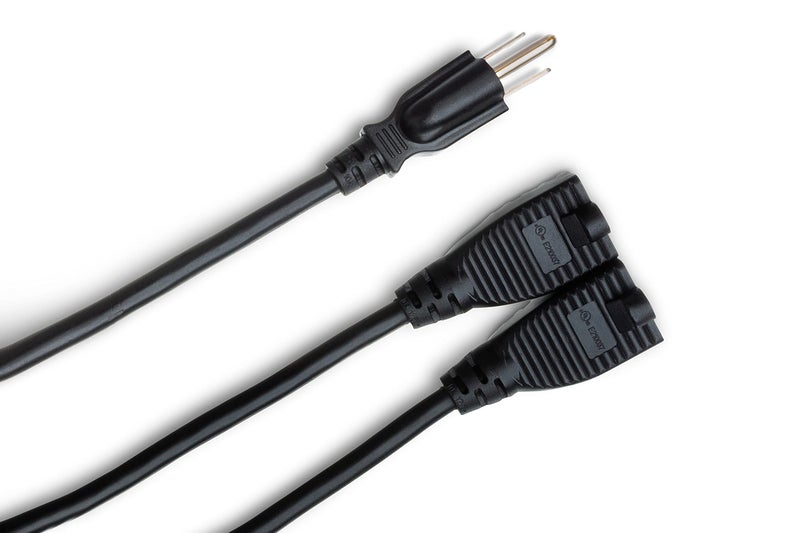 Hosa YAC-406 Power Extension Y Cable, Dual NEMA 5-15R to NEMA 5-15P, 1.5 Feet - Image 2