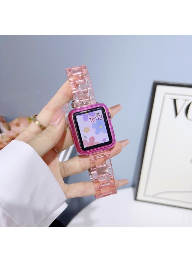 Loquat Suitable For Applewatch Candy Strap Iwatch7 Color Resin Three Strains S8 Strap For Apple Watch 6/5-Color:purple Case-Exterior Dimension:38mm  - Image 3