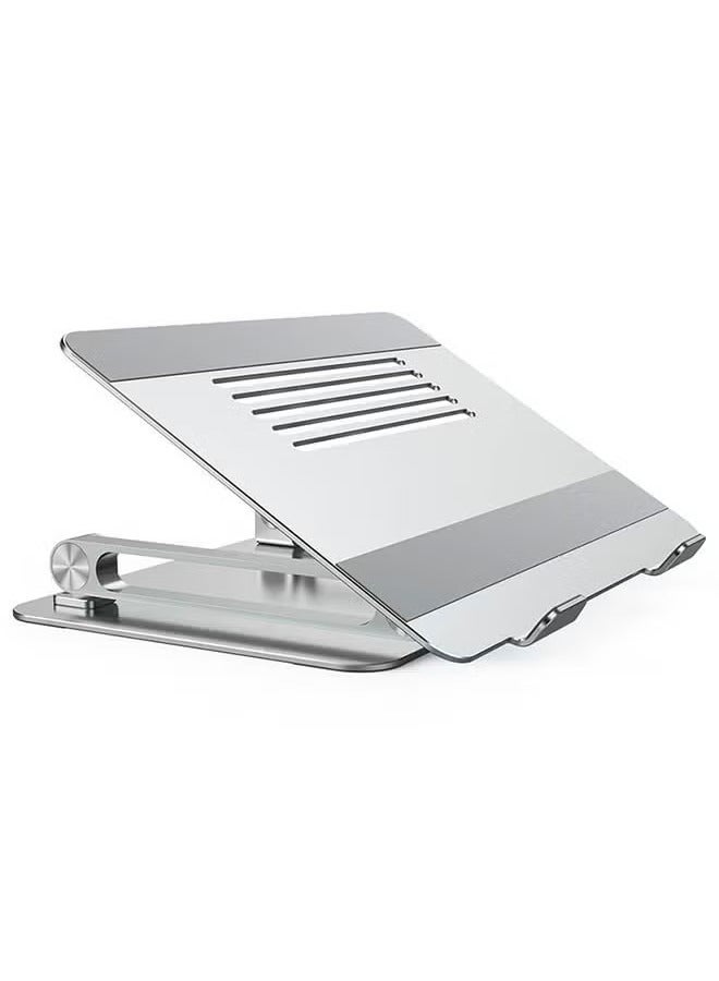 JAJEEK Adjustable Laptop Stand – Ergonomic Silver Laptop Holder with Multiple Height Settings, Portable, Lightweight Design for Comfortable Viewing & Typing, Ideal for Home, Office & Travel  - Image 2