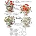 YIXUAN Blooming Flowers in European Style Vintage Tea Cups Clear Stamps and Metal Cutting Dies Set with Envelope Box DIY Scrapbooking Supplies for Card Making Albums Crafts Decor - Image 2