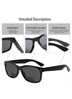 Sumkyle 4 Pack Bifocal Reading Glasses Grey Lens Spring Hinge Outdoor Sunglasses Fashion Bifocal Sun Readers For Men Women  - Image 3