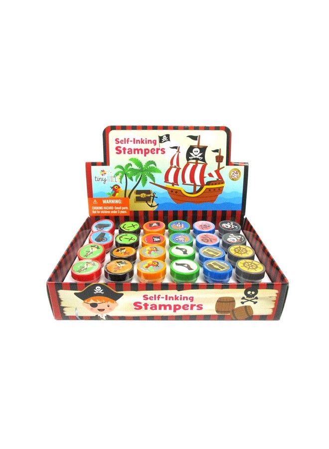TINYMILLS 24 Pcs Pirate Stampers For Kids Pirate Birthday Party Party Favors For Pirate Themed Party Goody Bag Stuffers Pinata Filllers Carnival Prizes Classroom Rewards - Image 2
