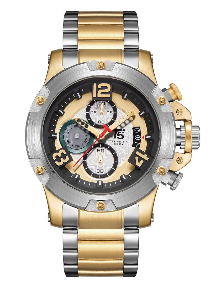 T5 - T5 Men's Chronograph Stainless Steel two tone Watch - Image 1