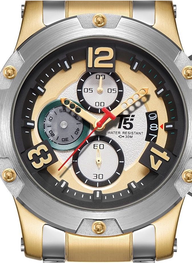 T5 - T5 Men's Chronograph Stainless Steel two tone Watch - Image 1