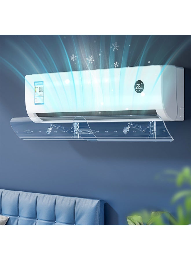 عاكس هواء شفاف لمكيف الهواء، عاكس تدفق هواء مكيف الهواء الشفاف، عاكس هواء مكيف الهواء المنفصل المثبت على الحائط، غطاء حاجب هواء مضاد للهب المباشر، بطول 50-102 سم يناسب معظم المكيفات (MKS-277) - Image 1