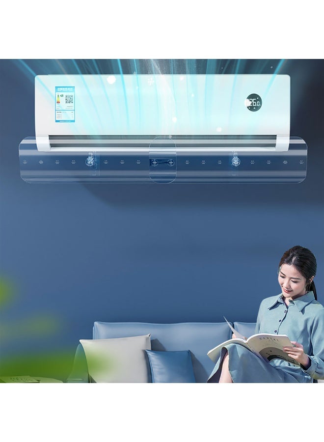 عاكس هواء شفاف لمكيف الهواء، عاكس تدفق هواء مكيف الهواء الشفاف، عاكس هواء مكيف الهواء المنفصل المثبت على الحائط، غطاء حاجب هواء مضاد للهب المباشر، بطول 50-102 سم يناسب معظم المكيفات (MKS-277) - Image 3