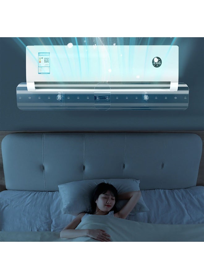 عاكس هواء شفاف لمكيف الهواء، عاكس تدفق هواء مكيف الهواء الشفاف، عاكس هواء مكيف الهواء المنفصل المثبت على الحائط، غطاء حاجب هواء مضاد للهب المباشر، بطول 50-102 سم يناسب معظم المكيفات (MKS-277) - Image 4