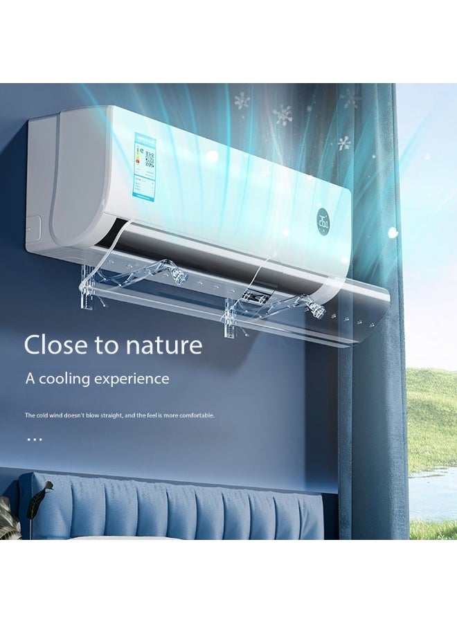 عاكس هواء شفاف لمكيف الهواء، عاكس تدفق هواء مكيف الهواء الشفاف، عاكس هواء مكيف الهواء المنفصل المثبت على الحائط، غطاء حاجب هواء مضاد للهب المباشر، بطول 50-102 سم يناسب معظم المكيفات (MKS-277) - Image 5