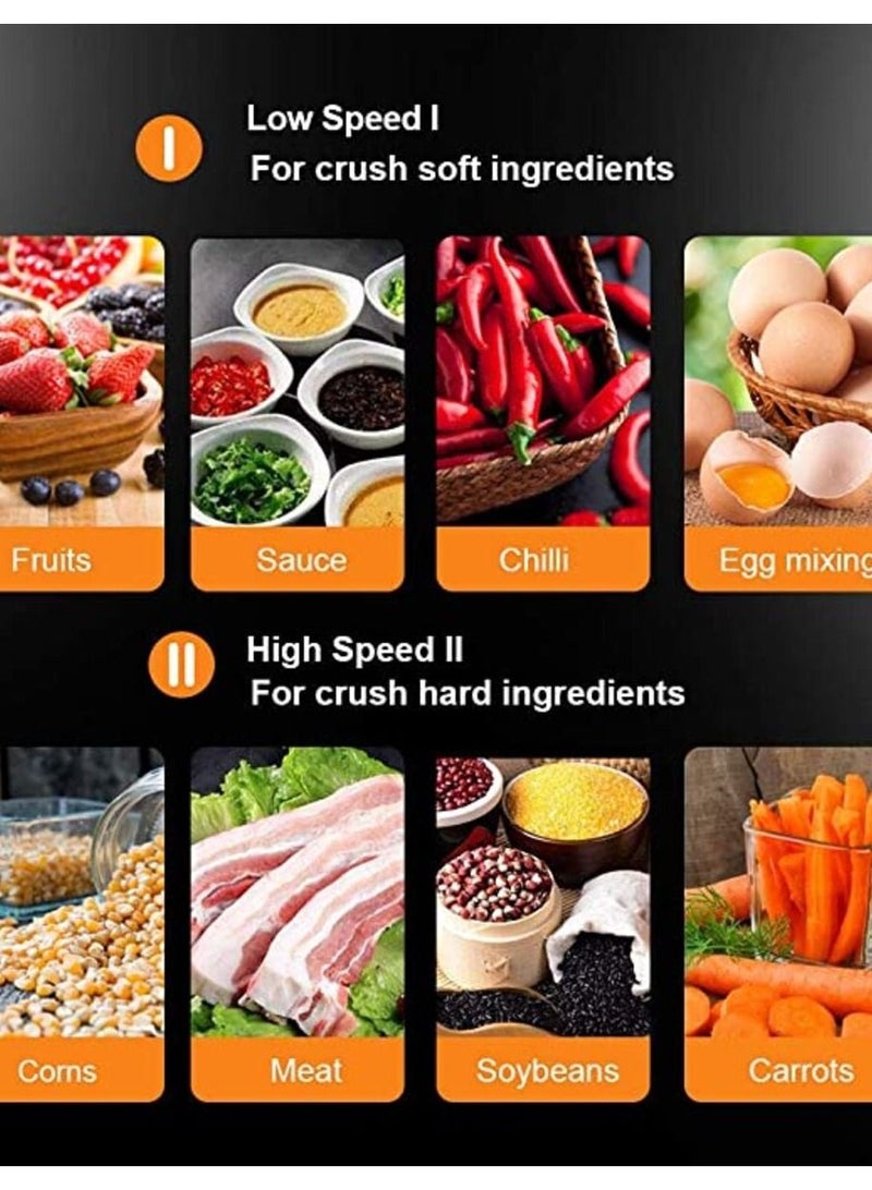 JIHAM Food Chopper 300W 3L Stainless Steel Powerful Multi Food Chopper For Meat double layer four knives Vegetables Fruits And Nuts - Image 5