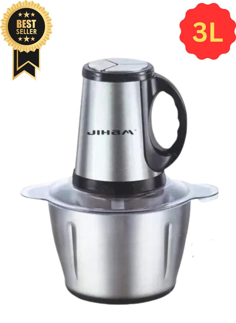 JIHAM Food Chopper 300W 3L Stainless Steel Powerful Multi Food Chopper For Meat double layer four knives Vegetables Fruits And Nuts - Image 1