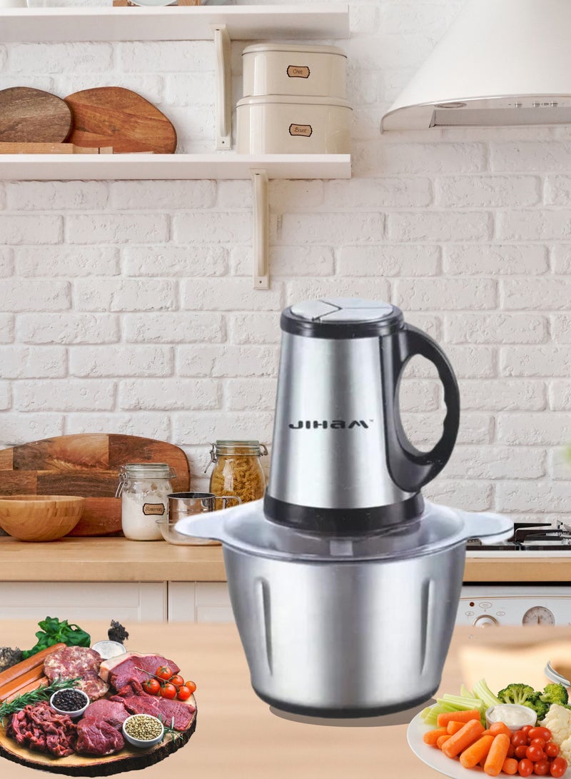 JIHAM Food Chopper 300W 3L Stainless Steel Powerful Multi Food Chopper For Meat double layer four knives Vegetables Fruits And Nuts - Image 2