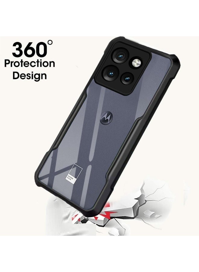 Moto G56 5G Back Cover Transparent Crystal Clear Hard PC Back Case with TPU Bumper Drop Protection Case Cover for Motorola G56 - Image 2
