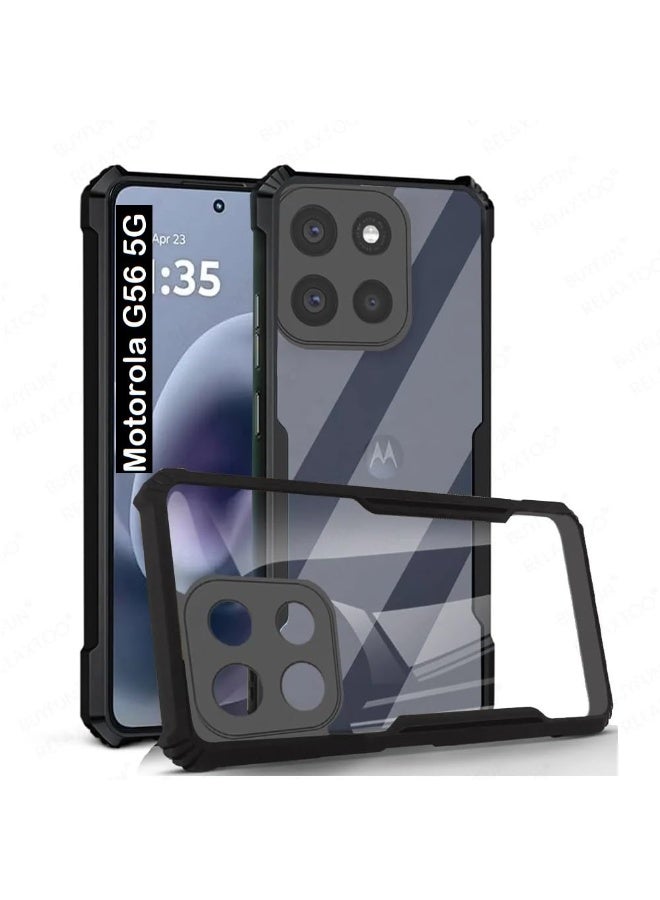 Moto G56 5G Back Cover Transparent Crystal Clear Hard PC Back Case with TPU Bumper Drop Protection Case Cover for Motorola G56 - Image 1