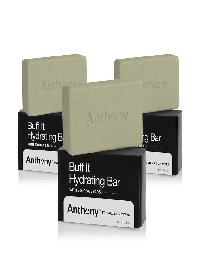 Anthony Men's Buff It Hydrating Soap Bar, 5 Oz, Pack of 3 - Contains Jojoba Beads, Aloe Extract, Avocado & Coconut Oils for Hydrating & Nourishing Body Skin - Image 1