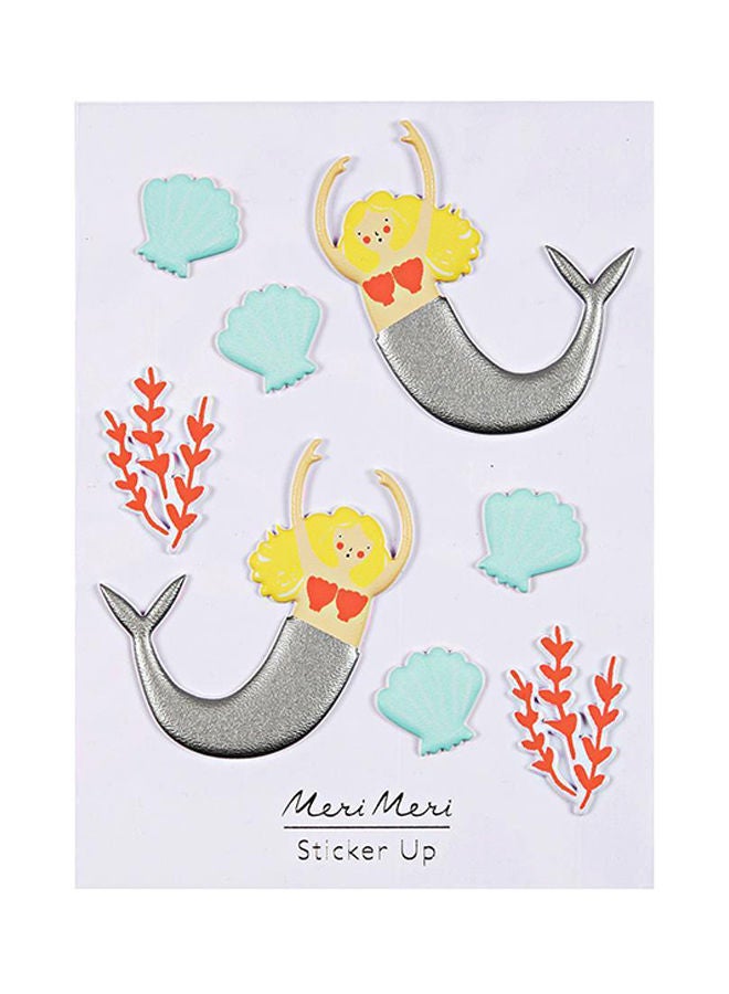 NIBEMINENT 8-Piece Mermaid Puffy Sticker Set