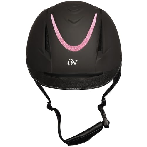 OVATION Adult Z6 Glitz II Riding Helmet Durable Adjustable Equestrian Safety Helmet wRemovable Liner HighFlow Vents Black Glitter Pink SmallMedium - Image 3