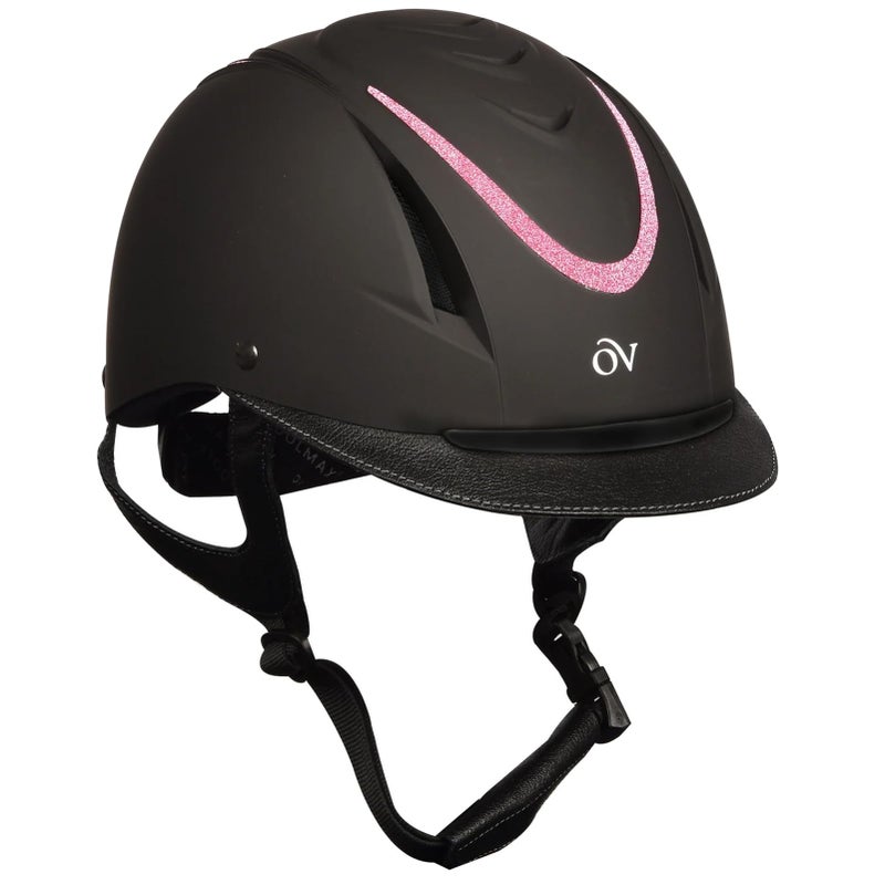 OVATION Adult Z6 Glitz II Riding Helmet Durable Adjustable Equestrian Safety Helmet wRemovable Liner HighFlow Vents Black Glitter Pink SmallMedium - Image 2
