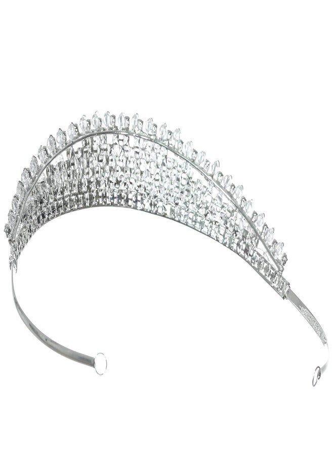 SAMKY Bridal Tiara Crown with Rhinestone Wedding Headpiece Bride's Crystal Hair Accessories for Woman - Image 3