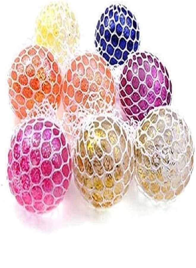Fancy Glitter Sparkling Squishy Mesh Ball Stress Relief Squeeze Bling ball Anti-Stress Relief Toy (Random Colors) - Image 1