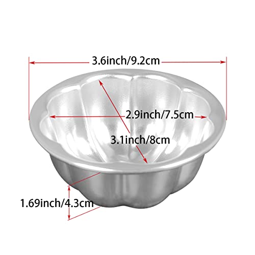 Weilan Cup Cake Molds Aluminum for Jello Nonstick Pudding Pan Cupcake Muffin Cups Cake Tartlets Baking Tool (3.5 x1.6inch) - Image 2
