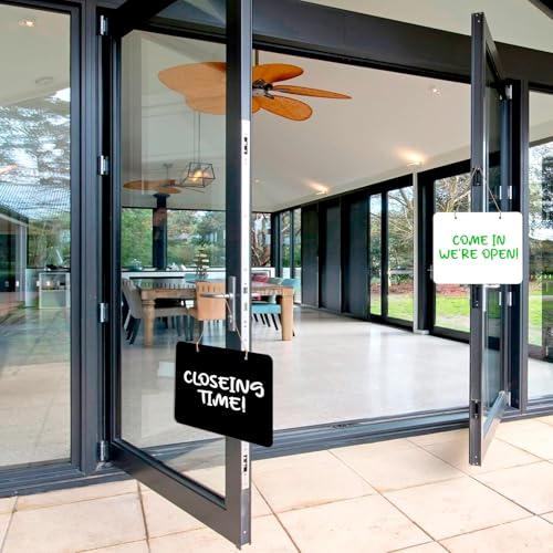 THSLSFX 3Pcs Hanging Chalkboard Signs 8x10 Inch Wooden Double Sided Erasable Message Board, Memo Message Sign with Hanging String for Wedding Kitchen Home Party Decoration - Image 4