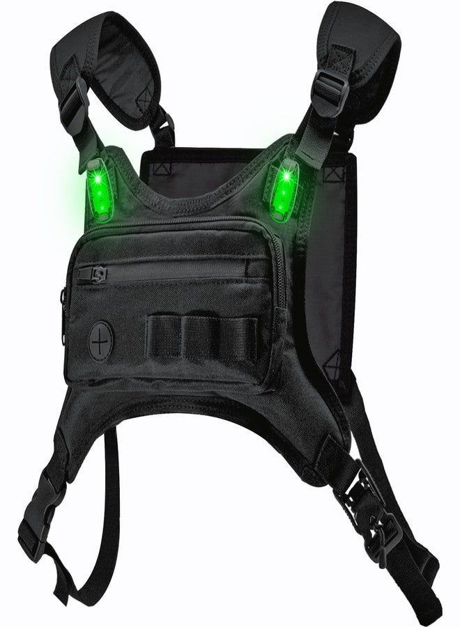 OMKHE Running Chest Pack with Light, Chest Packs for Phone Holder, Edc Bag for Running, Lightweight Extra Storage Sports Chest Pouch for Runners Cycling Motorcycle Hiking - Image 1