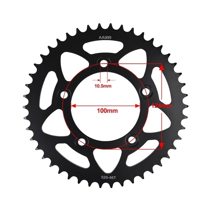 Motorcycle Front And Rear Sprocket Set 46T 15T 520 Pitch Front Color - Image 4