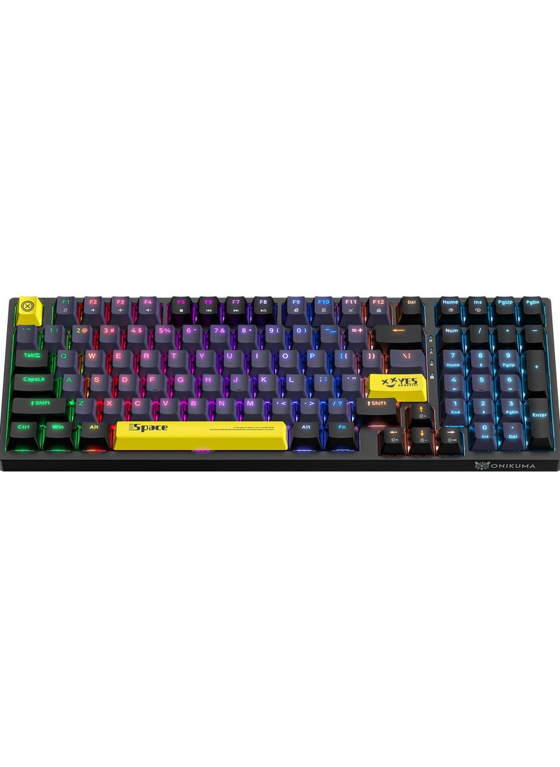 onikuma - G38 98 Keys Wired Gaming Keyboard with Brown Switch,Mechanical Keyboard Suitable for Computer/Ps4/Xbox Gamers,RGB Backlit - Image 1