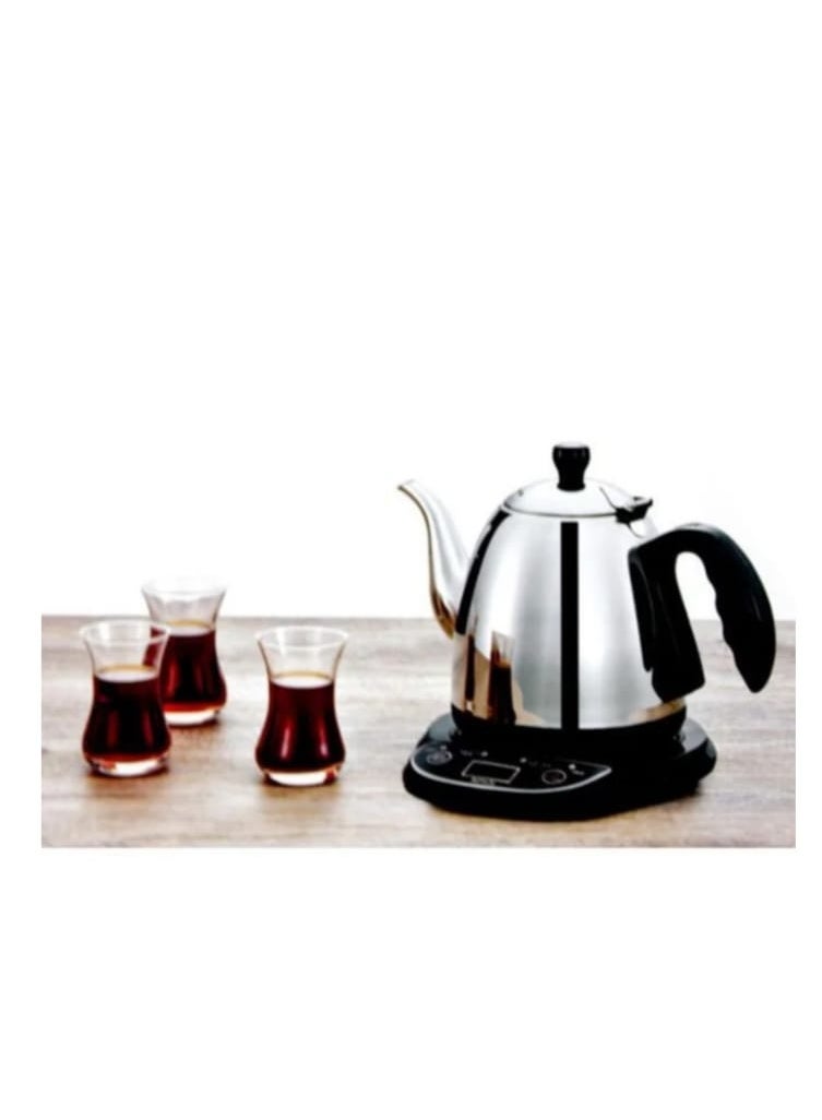 Electric Arabic Coffee Maker and Tea Kettle Set – Stainless Steel – 1000ml Dallah & 1500ml Kettle – Shared Heating Base – 1000W - Image 5