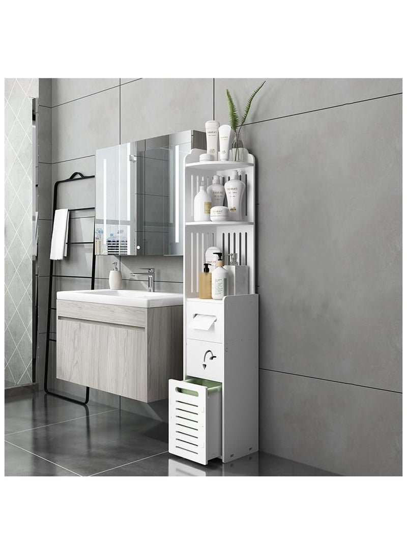 XICEN Waterproof Bathroom storage Cabinets,Bathroom Storage Shelf Organizer Cupboard,Small Bathroom Storage Cabinet Great for Toilet Paper Holder,Small Spaces - Image 1