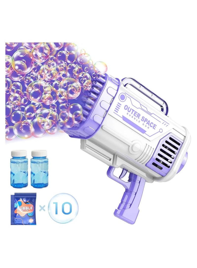 Bubble Machine Gun, Bubbles Makers Toys for Boys Girls , 80 Holes Bubbles Machine Outdoor Indoor Summer Toys Gifts,Wedding Party Favors,Birthday Gifts-Purple - Image 1