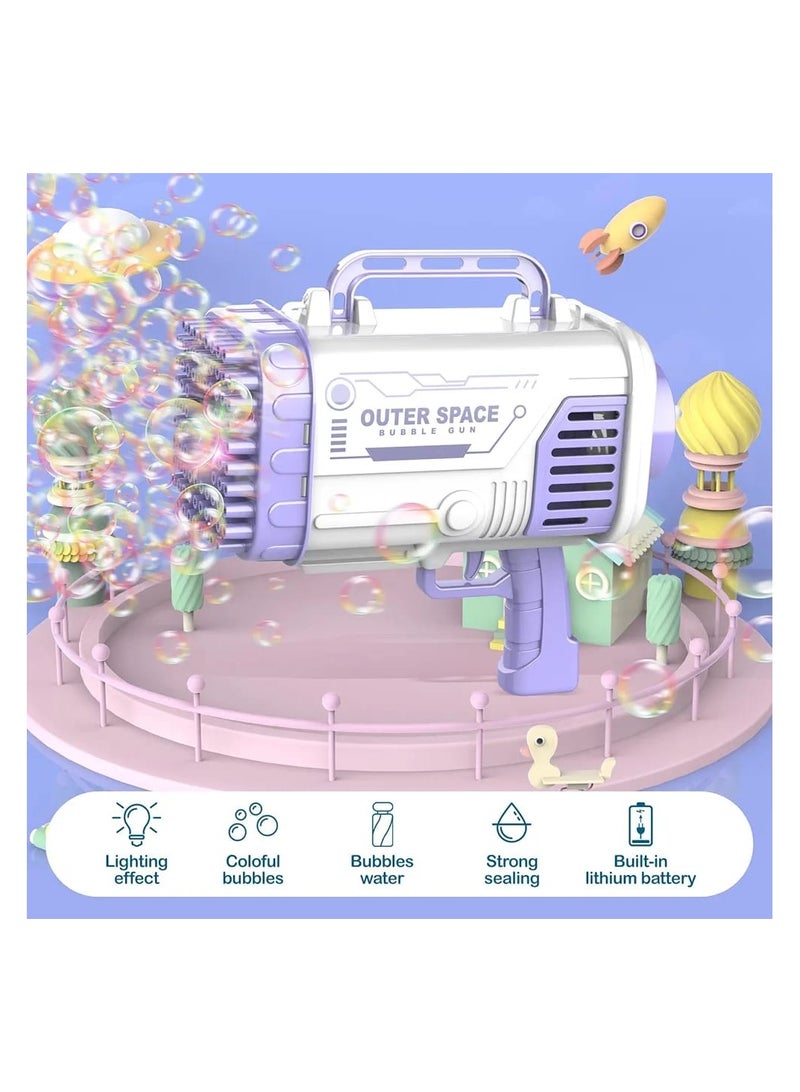 Bubble Machine Gun, Bubbles Makers Toys for Boys Girls , 80 Holes Bubbles Machine Outdoor Indoor Summer Toys Gifts,Wedding Party Favors,Birthday Gifts-Purple - Image 2