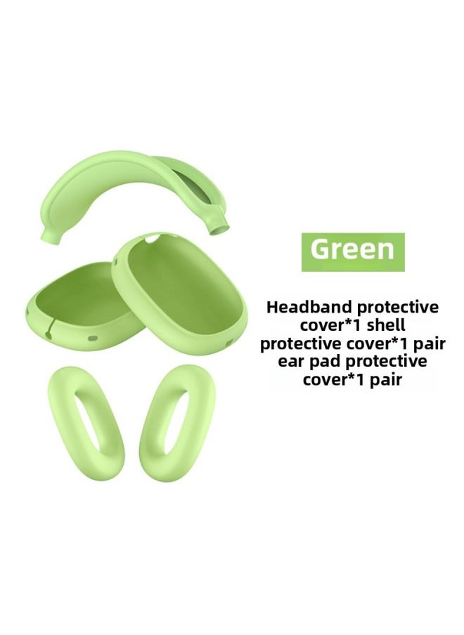 Generic - Suitable For Apple Headphone Case Airpods Max Protective Case Head-Mounted Earphone Case Silicone Protective Cover Case-Color:Max Green 3-piece Set (shell Set * 1 Pair Of Beam Set * 1 Ear Cushion Set * 1 Pair)-Applicable Model:AirPodsMax - Image 1