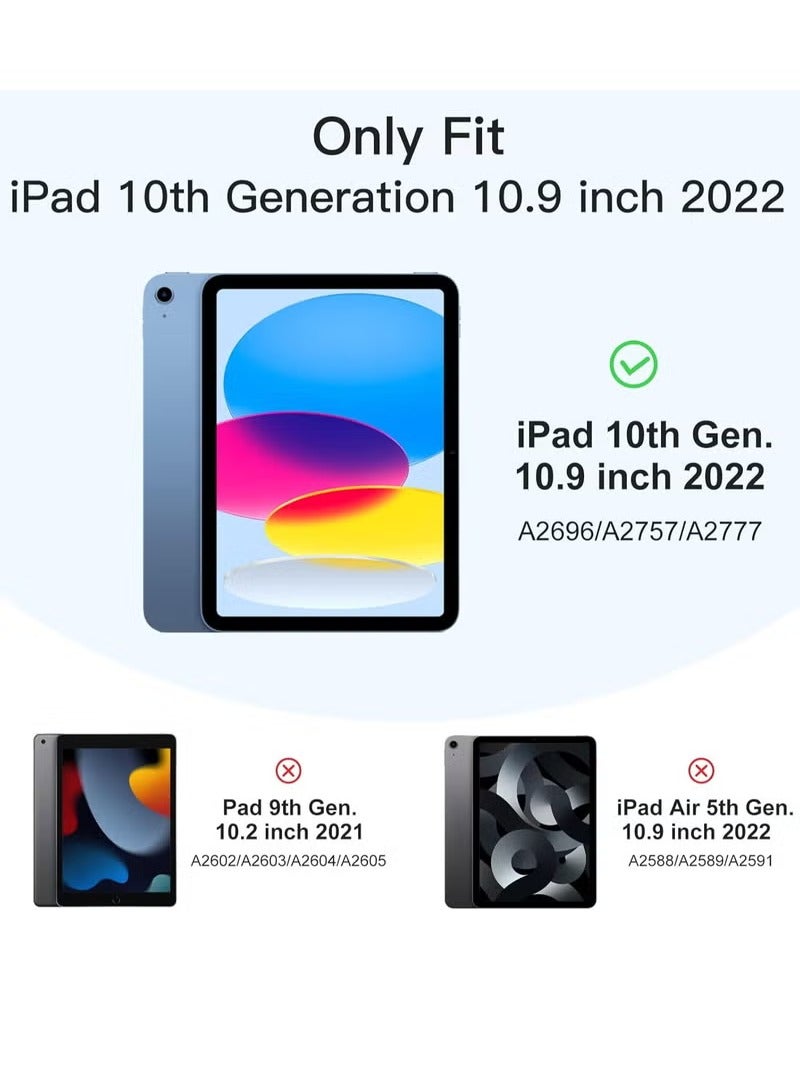 أوميكسبرو حافظة لجهاز iPad الجيل العاشر 10.9 بوصة 2022 مع غطاء قابل للطي بإغلاق مغناطيسي ووظيفة الاستيقاظ/السكون التلقائي مع فتحة حامل قلم رصاص - Image 3