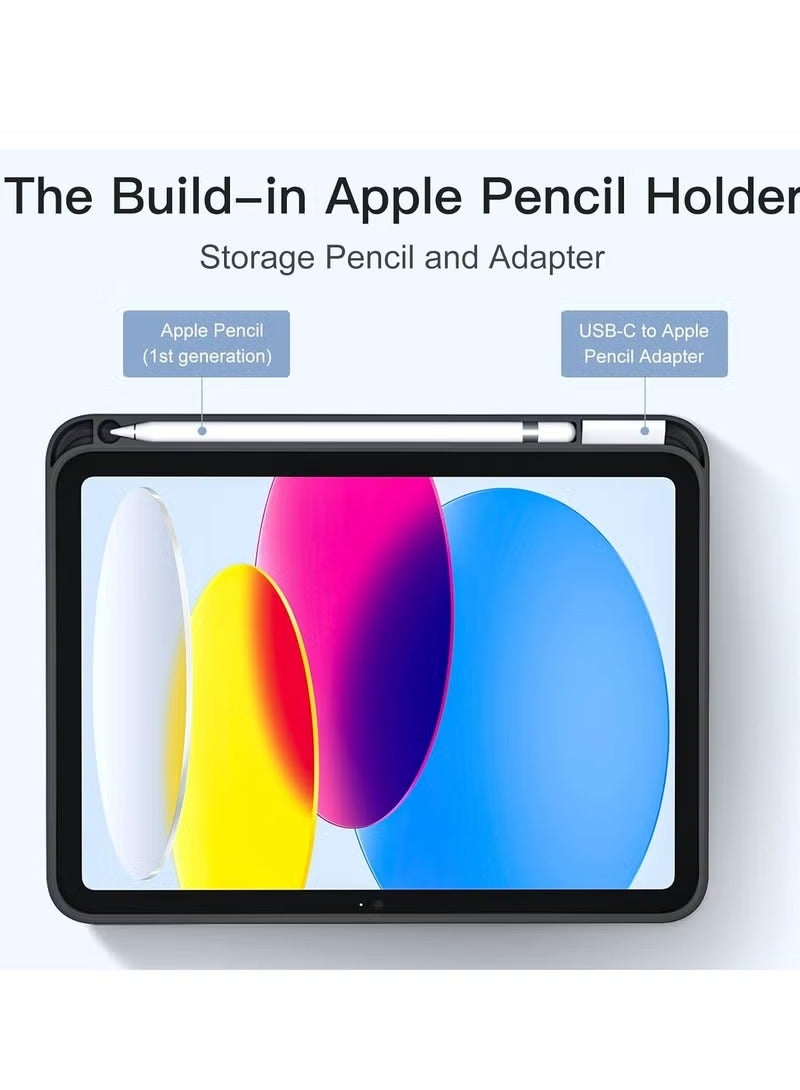 أوميكسبرو حافظة لجهاز iPad الجيل العاشر 10.9 بوصة 2022 مع غطاء قابل للطي بإغلاق مغناطيسي ووظيفة الاستيقاظ/السكون التلقائي مع فتحة حامل قلم رصاص - Image 4