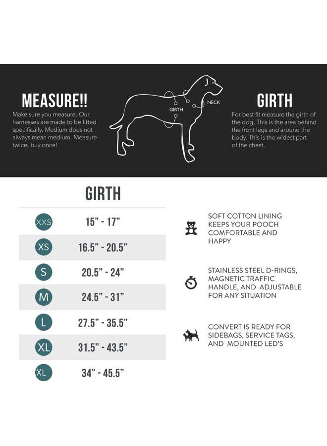 EzyDog Convert Dog Harness – Trail-Ready Rugged Harness for Walking, Hiking & Outdoors with Reflective Piping, Badge Attachment Points, Traffic handle, & Comfort Lining (Large, Charcoal) - Image 5