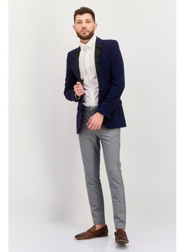 Asos Design Men Regular Fit Plaid Blazer, Navy  - Image 4
