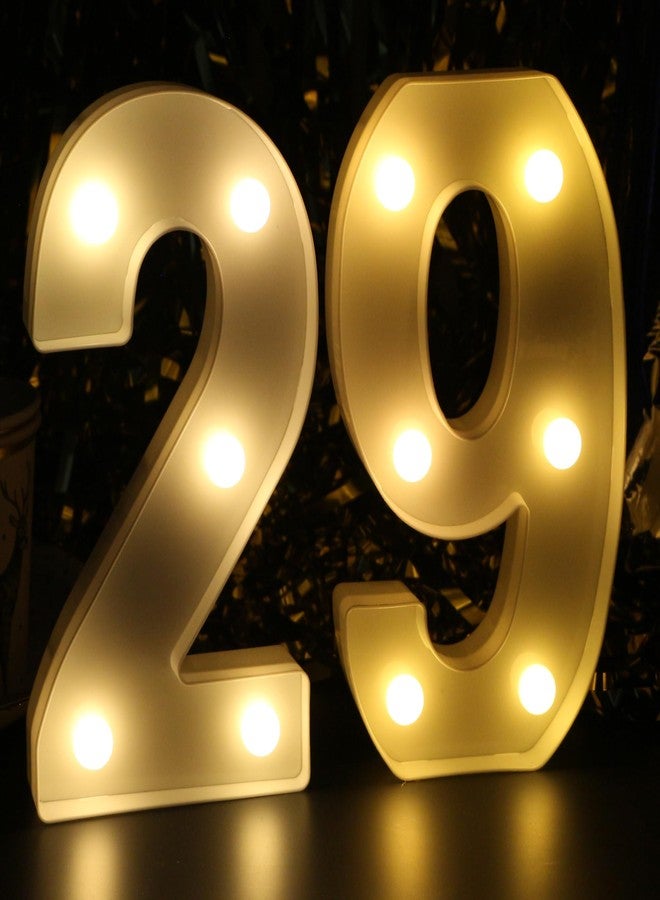 زينة عيد الميلاد التاسع والعشرين للنساء، ديكورات حفلات عيد الميلاد التاسع والعشرين للرجال، لافتات مضيئة تحمل الرقم 29 لتزيين الطاولة، هدايا ولوازم عيد الميلاد التاسع والعشرين لها وله - Image 4
