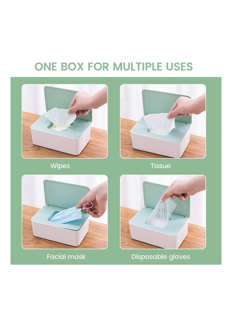 SYOSI - Wet Wipes Dispenser Box, Toilet Wipes Dispenser Box, Dry Wet Tissue Paper Case Holder, Tissue Storage Box Case with Lid Dustproof for Home Office - Image 1