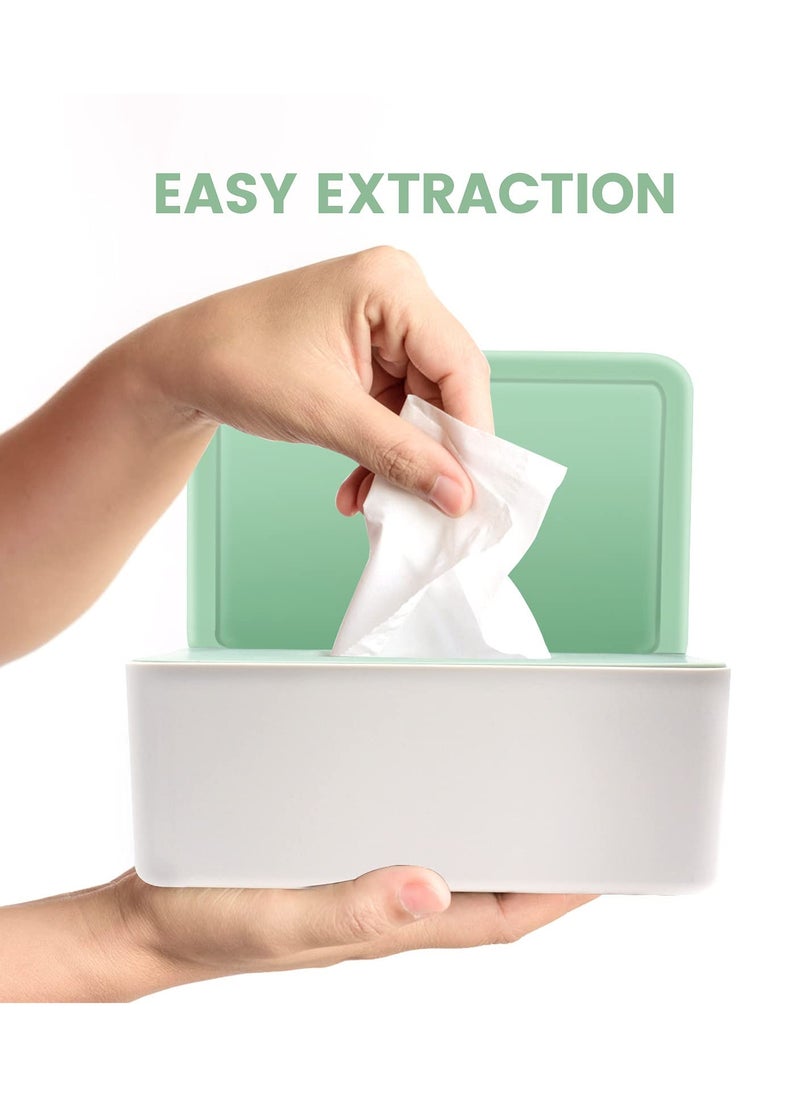SYOSI - Wet Wipes Dispenser Box, Toilet Wipes Dispenser Box, Dry Wet Tissue Paper Case Holder, Tissue Storage Box Case with Lid Dustproof for Home Office - Image 1