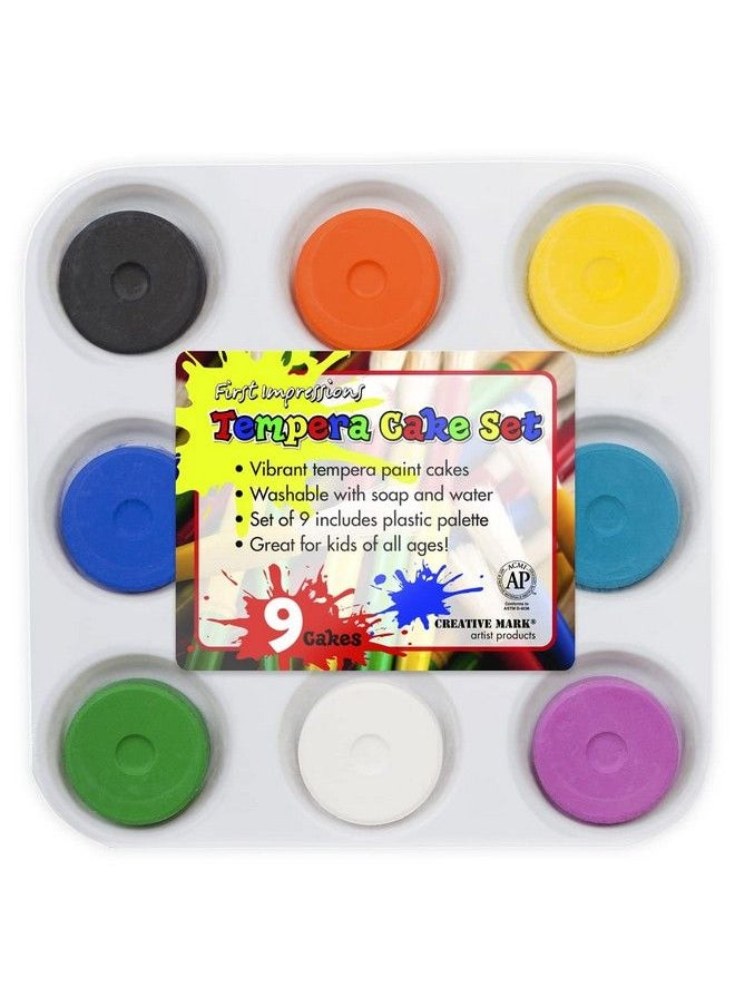 First Impressions Tempera Paint Set For Kids Washable Children'S Non Toxic Tempera Paint Cakes With Palette Clean With Just Soap & Water  - Image 1