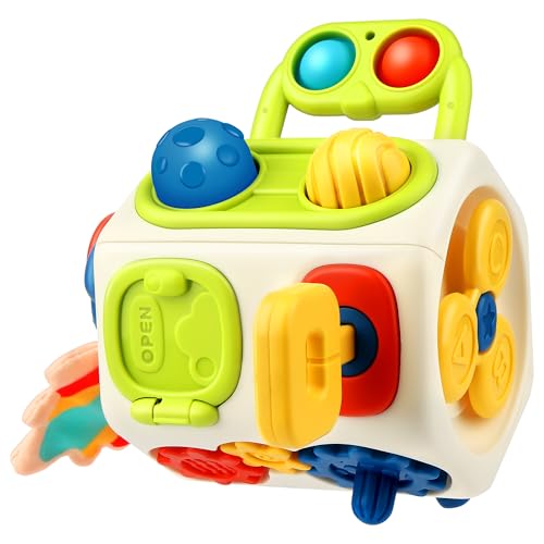 Vanmor 10in1 Busy Cube for 18 Months Toddlers 8Sided Montessori Sensory Activity Cube with Fine Motor Skills Learning Travel Fidget Toys for Airplane Car Seat Gift for Boys Girls - Image 1
